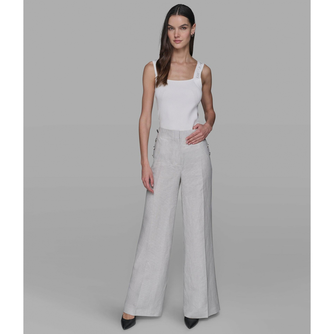 Pantalon 'Pinstripe Linen' pour Femmes