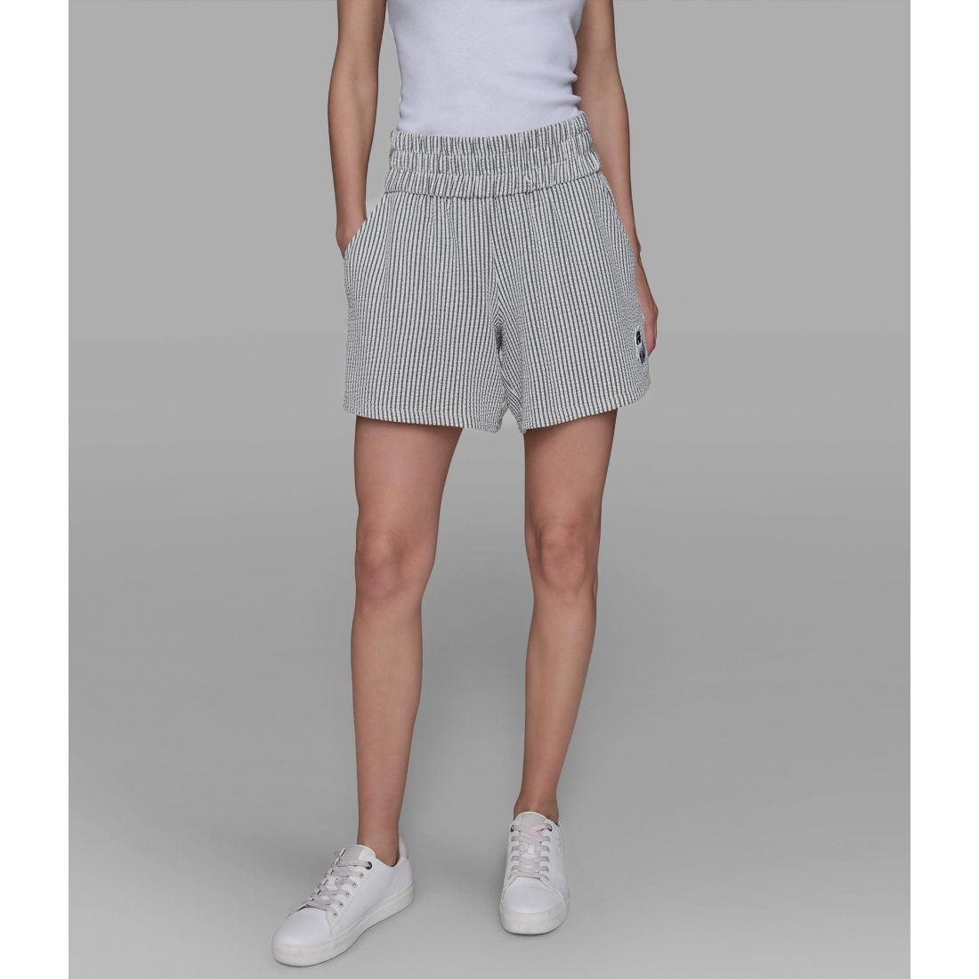 Short 'Seersucker With Patch' pour Femmes