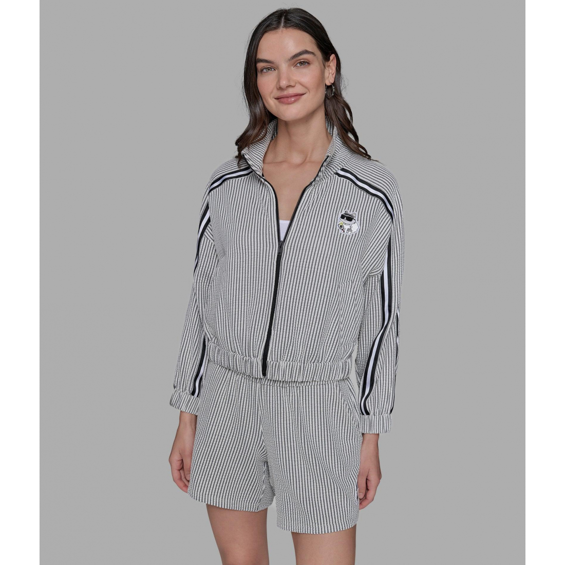 Veste 'Seersucker Track With Patch' pour Femmes