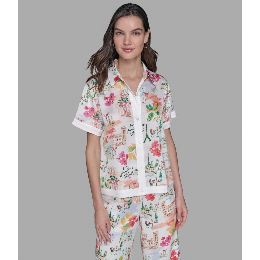 Chemise à manches courtes 'Silky Camp' pour Femmes