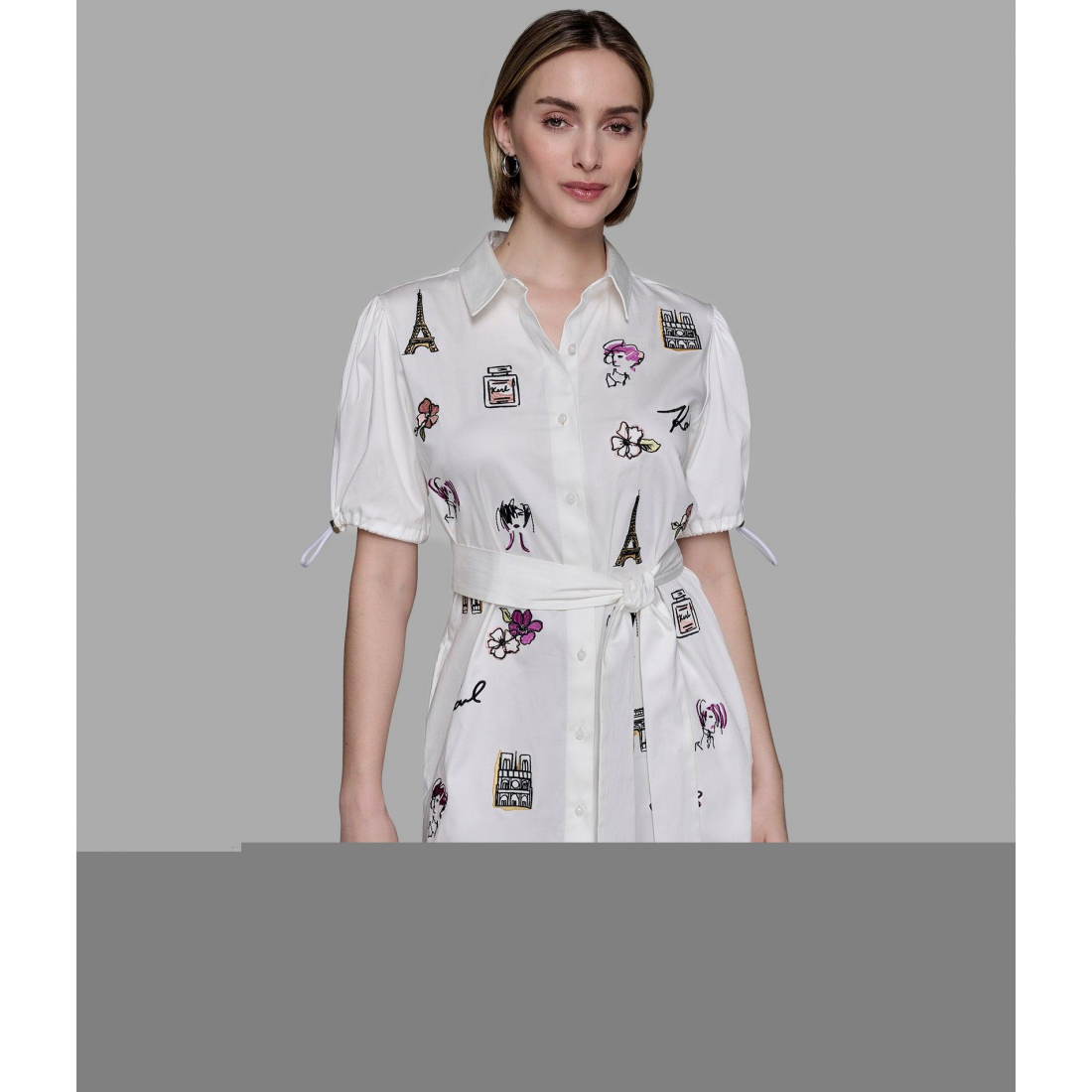 Women's 'Short Sleeve Whimsy Poplin' T-shirt Dress