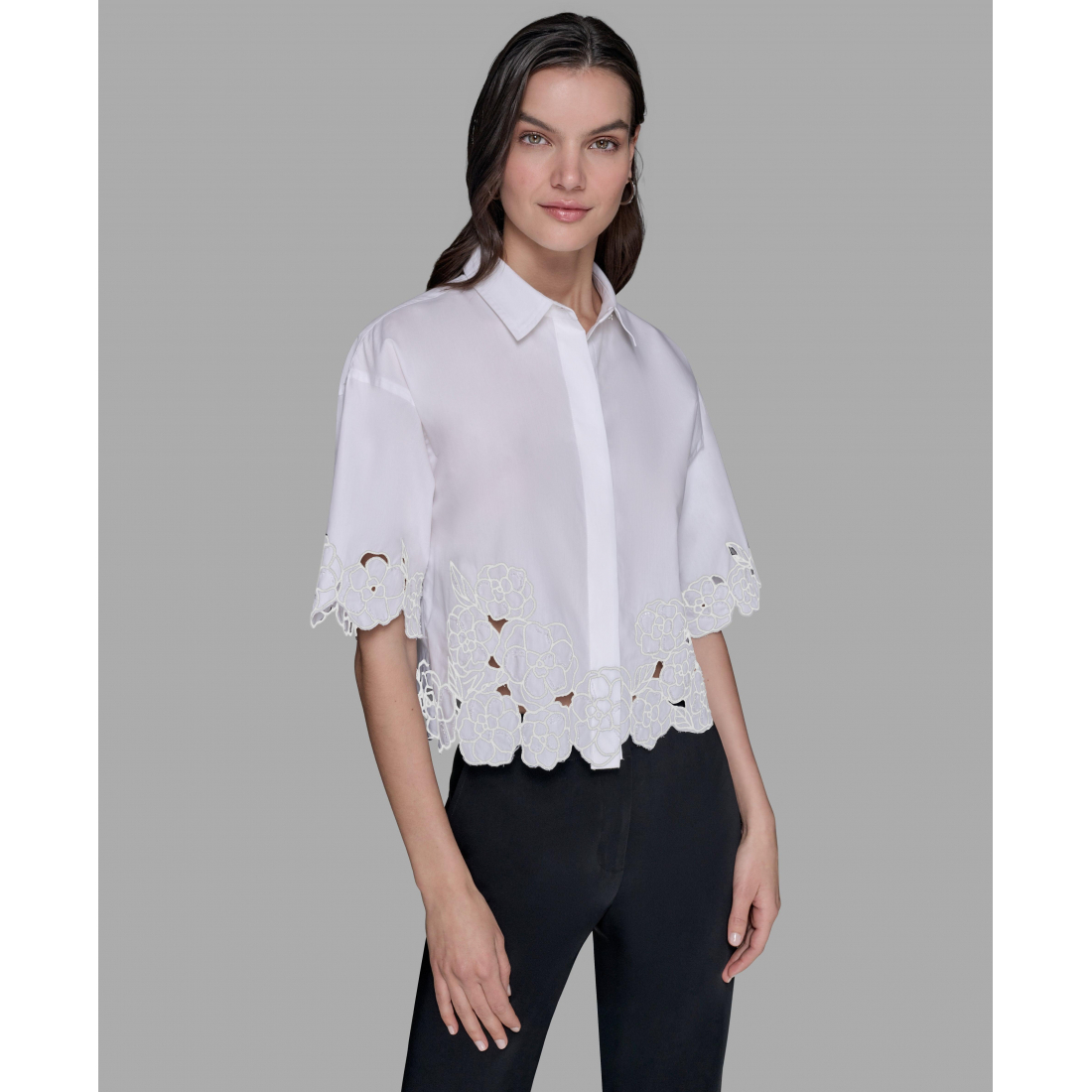 Chemise 'Floral Outline Poplin' pour Femmes