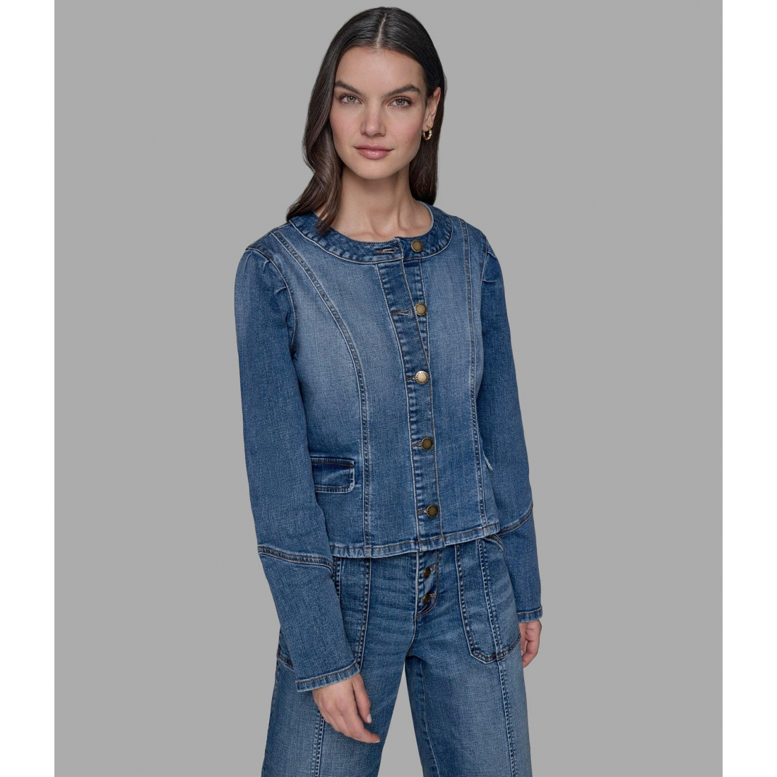 Veste en jeans 'Collarless' pour Femmes