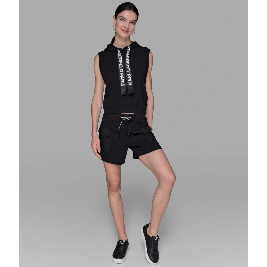 Sweat à capuche sans manches 'Logo' pour Femmes