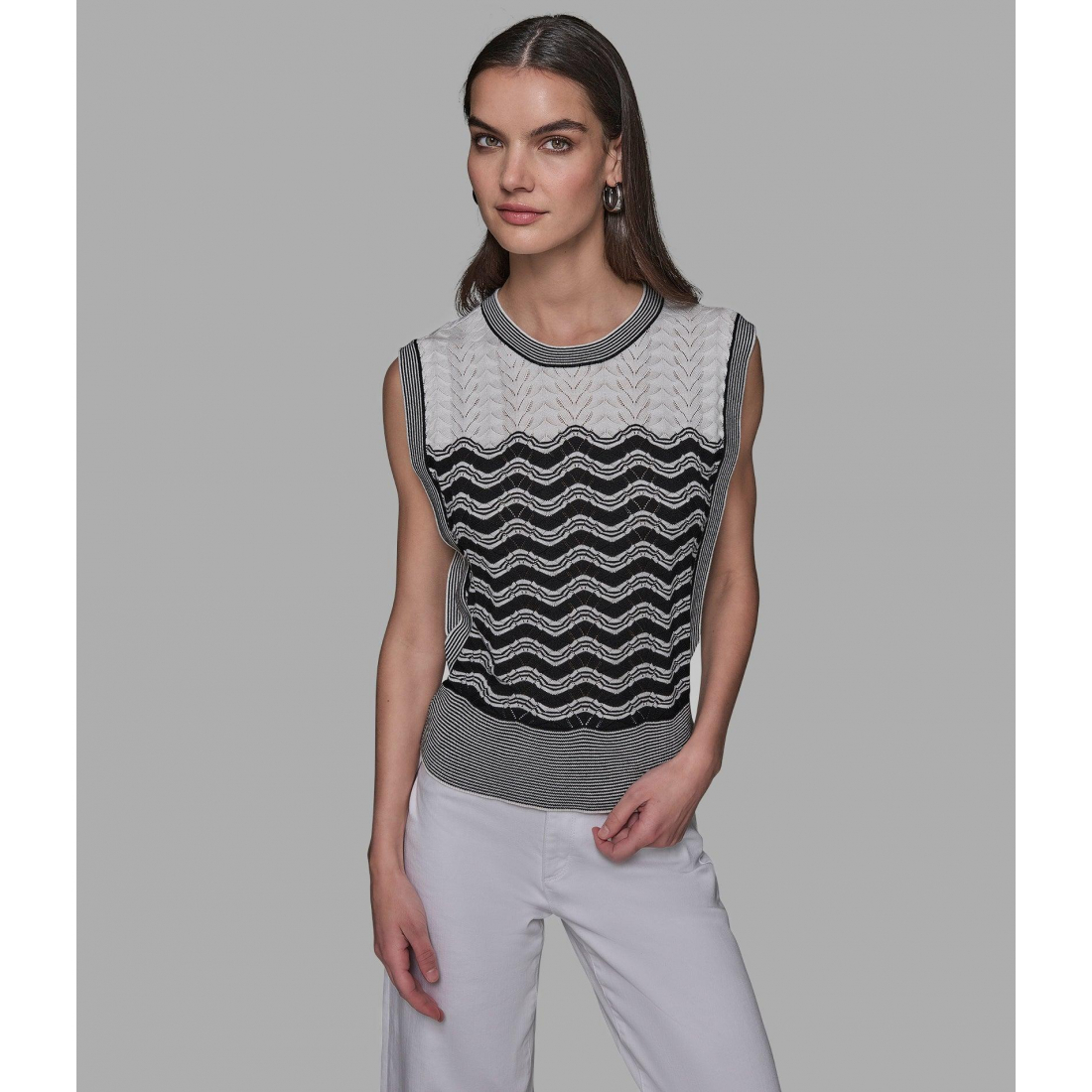 Top 'Geometric Pointelle' pour Femmes