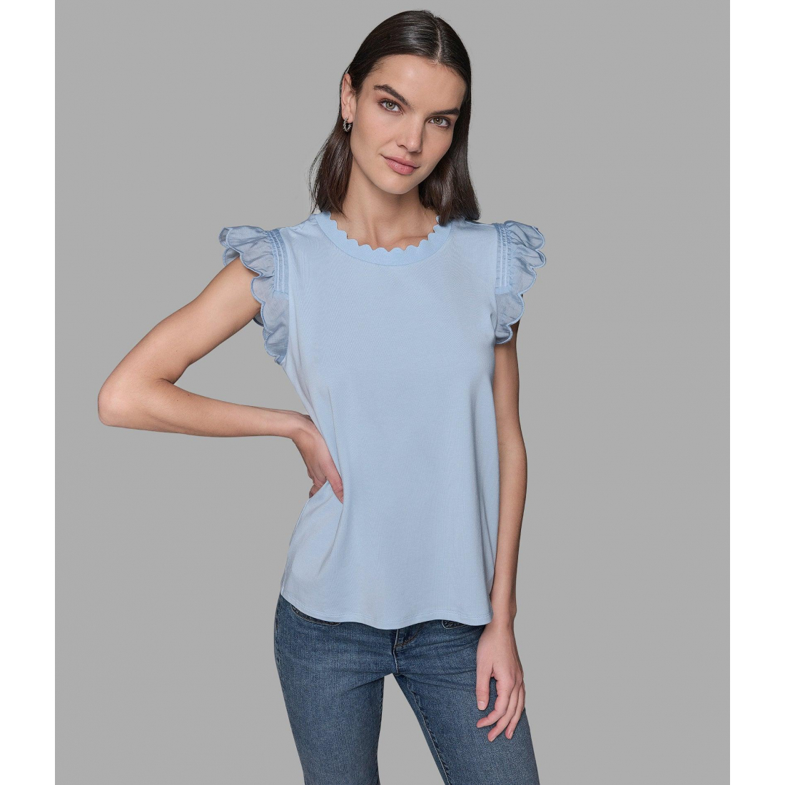 Top 'Sleeveless Ruffle' pour Femmes