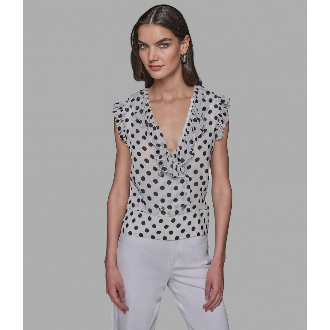 Blouse 'Sleeveless Ruffle' pour Femmes