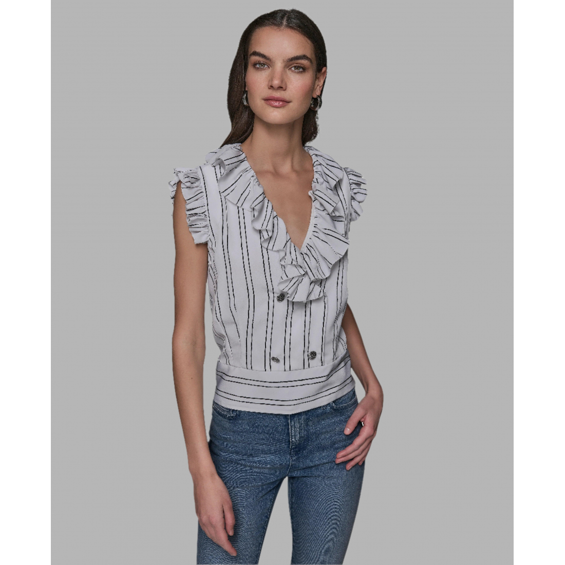 Blouse 'Sleeveless Ruffle' pour Femmes