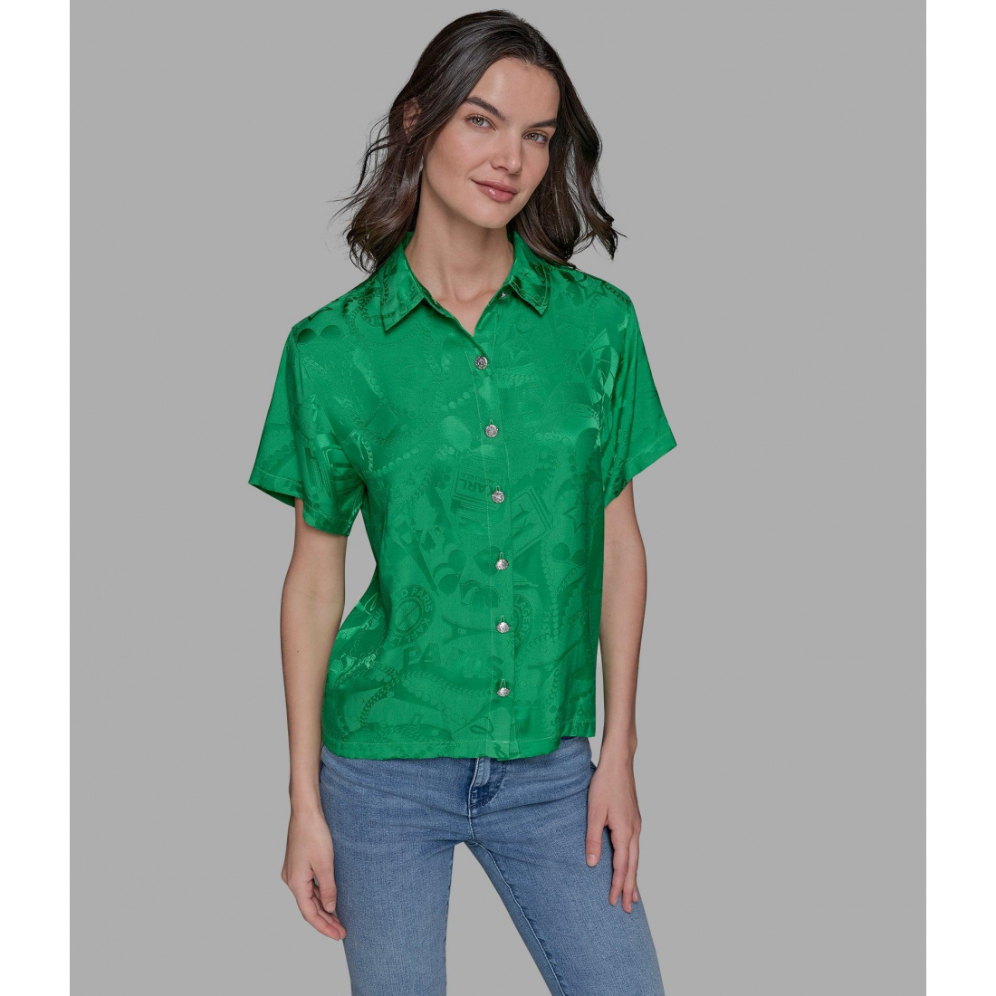 Chemise à manches courtes 'Jacquard' pour Femmes