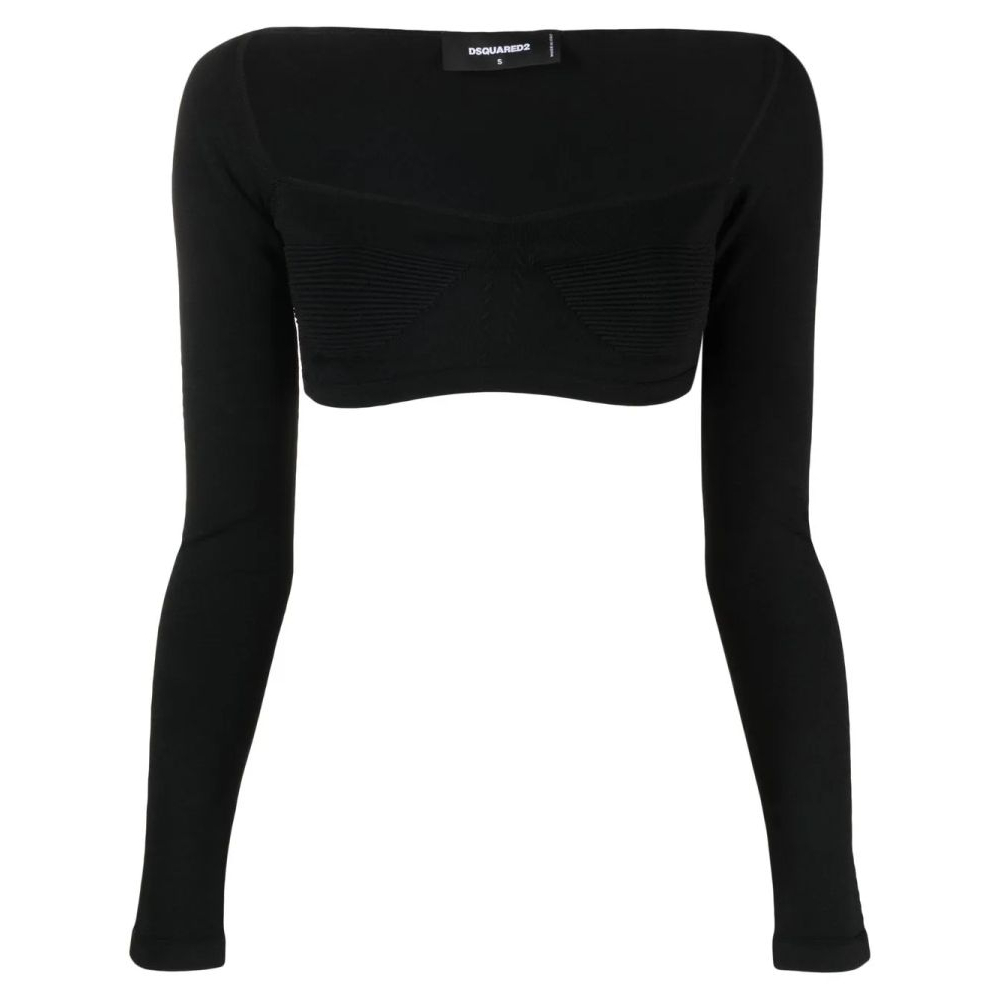 Crop Top 'Long-Sleeve Knitted' pour Femmes