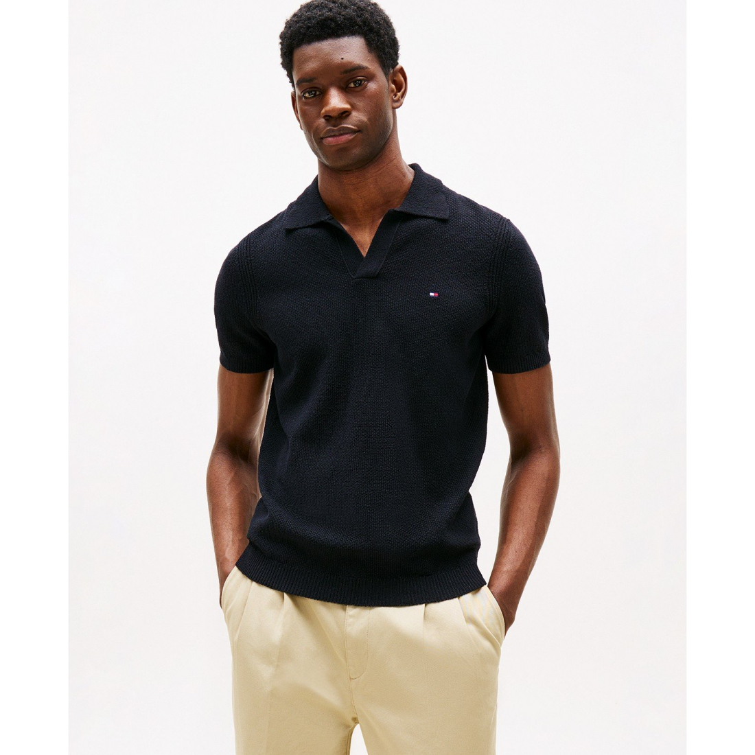 'Short-Sleeve Knit' Polohemd für Herren