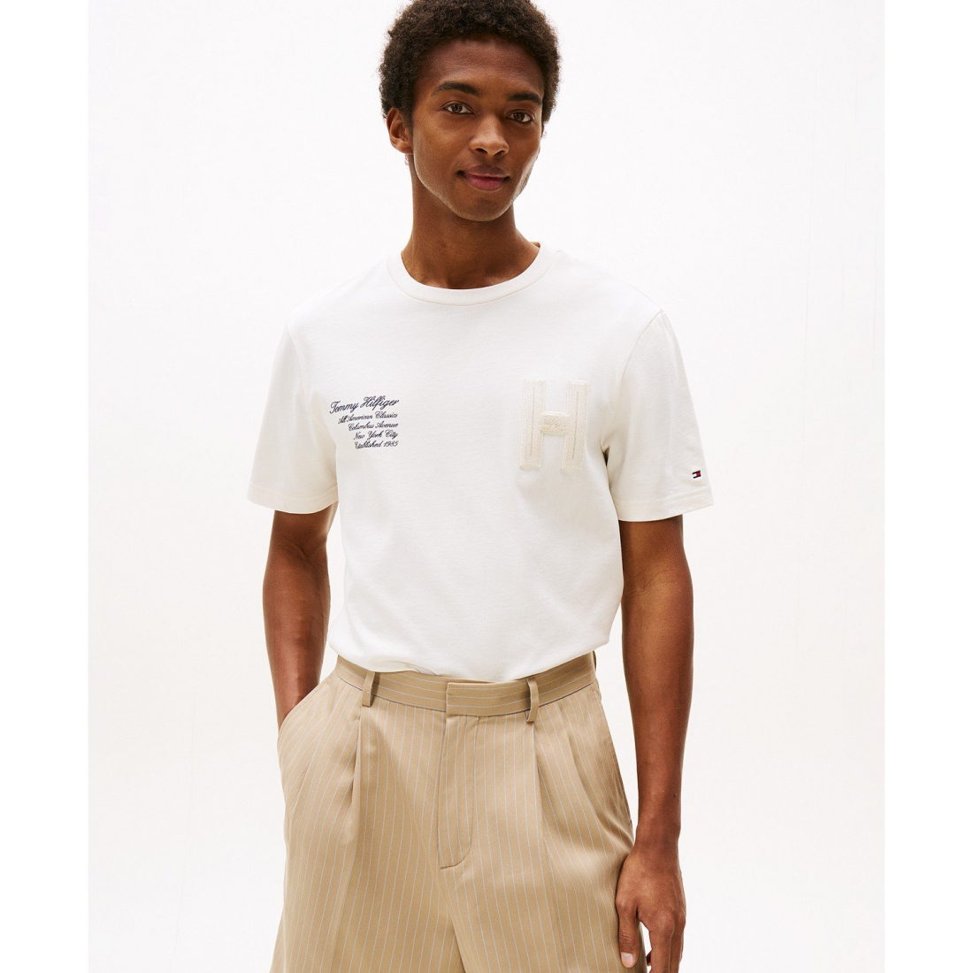 Men's 'Varsity Relaxed-Fit Tufted Chenille Appliqué' T-Shirt