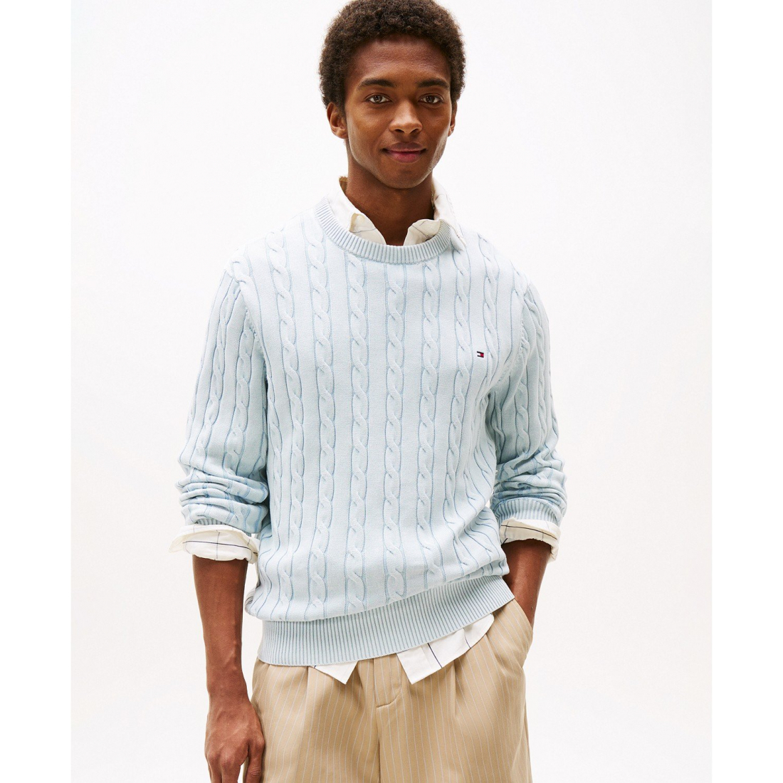 Men's 'Regular-Fit Cable Knit Crewneck' Sweater