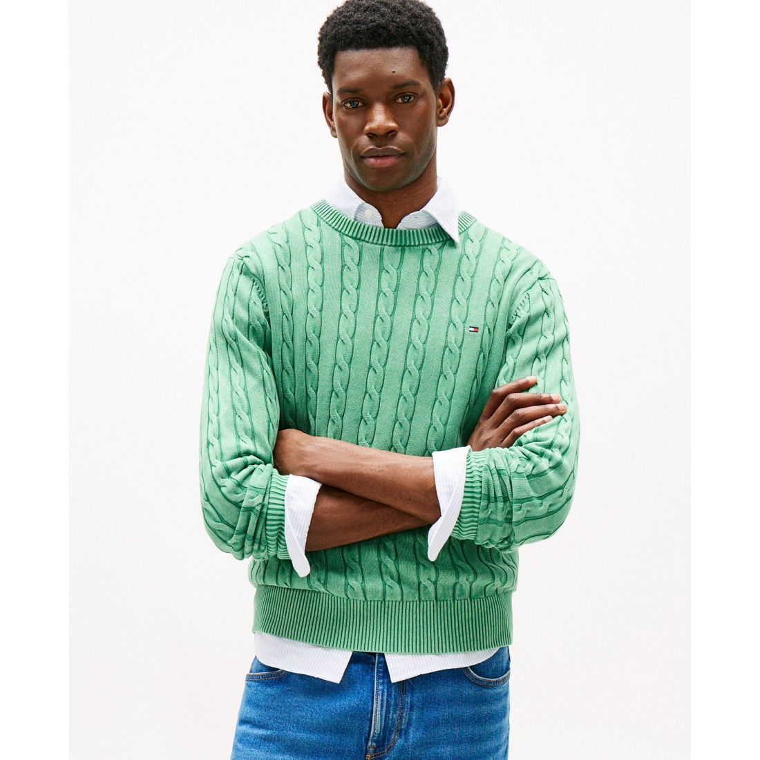 Men's 'Regular-Fit Cable Knit Crewneck' Sweater