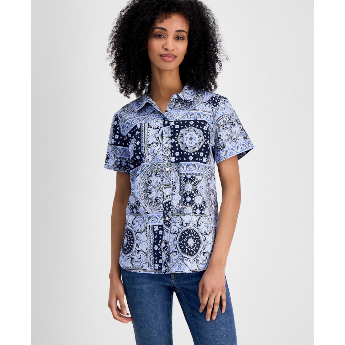 Chemise à manches courtes 'Striped Camp' pour Femmes