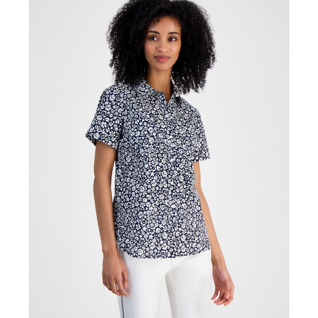 Chemise à manches courtes 'Striped Camp' pour Femmes