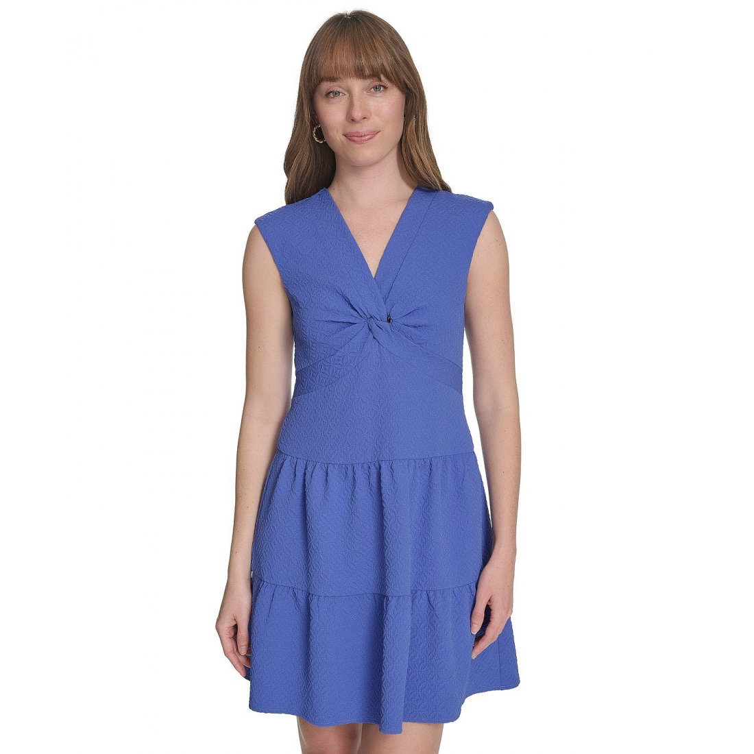 Robe mini 'Jacquard Twist-Front Tiered' pour Femmes