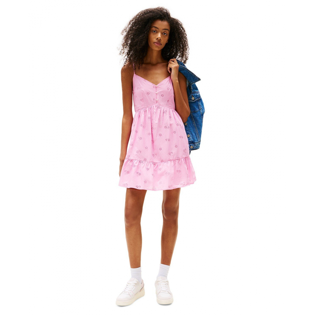 Robe mini 'Eyelet-Embroidered' pour Femmes