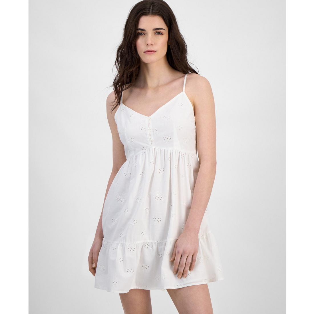 Robe mini 'Eyelet-Embroidered' pour Femmes
