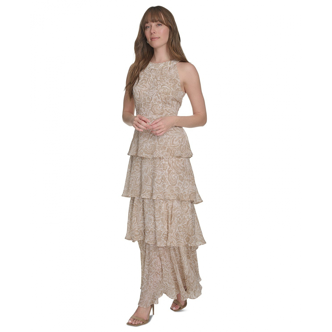 Robe maxi 'Printed Tiered Halter' pour Femmes