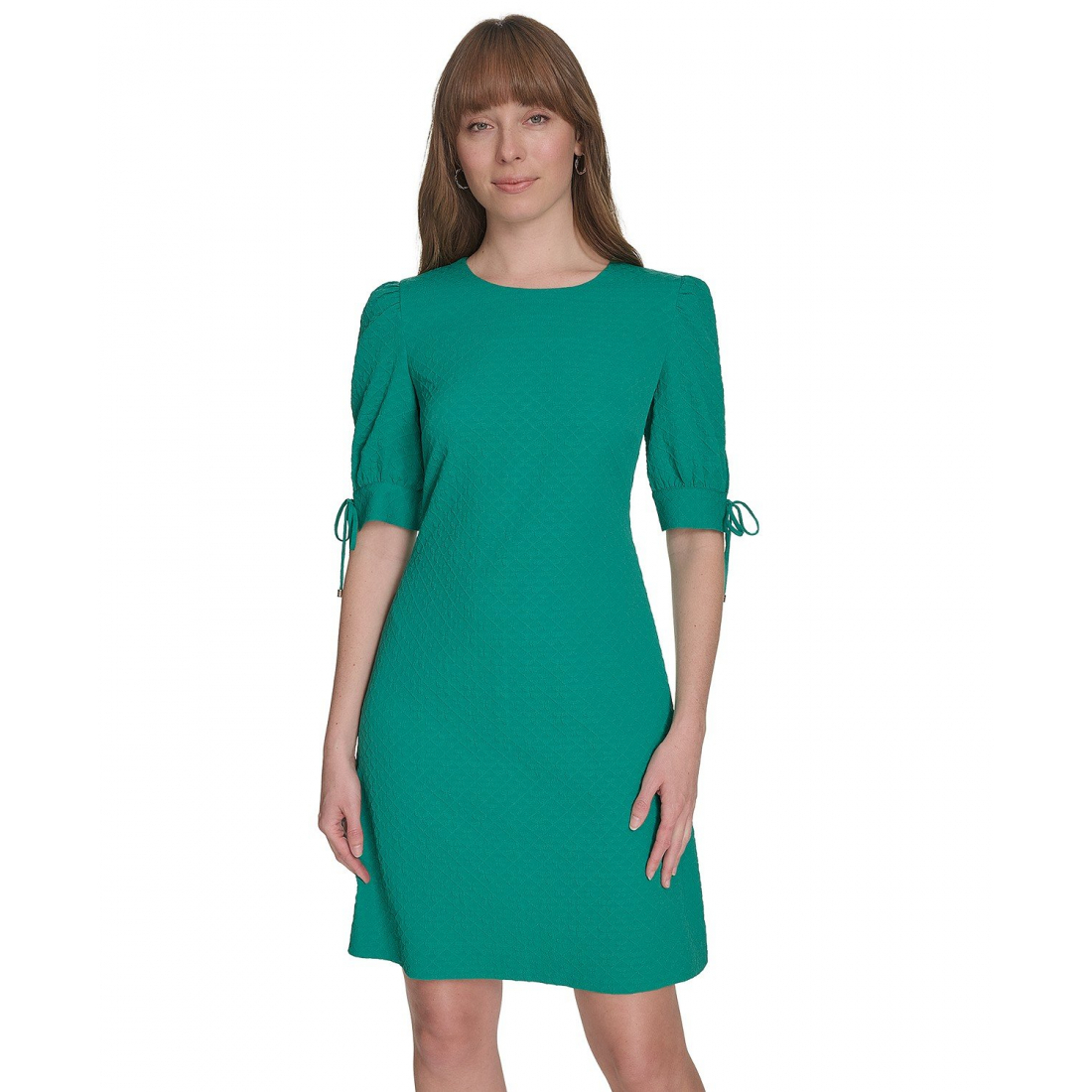 Robe mini 'Jacquard Tie-Sleeve Knit Shift' pour Femmes