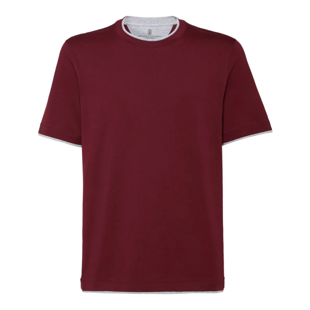 'Contrast-Trim Crew-Neck' T-Shirt für Herren