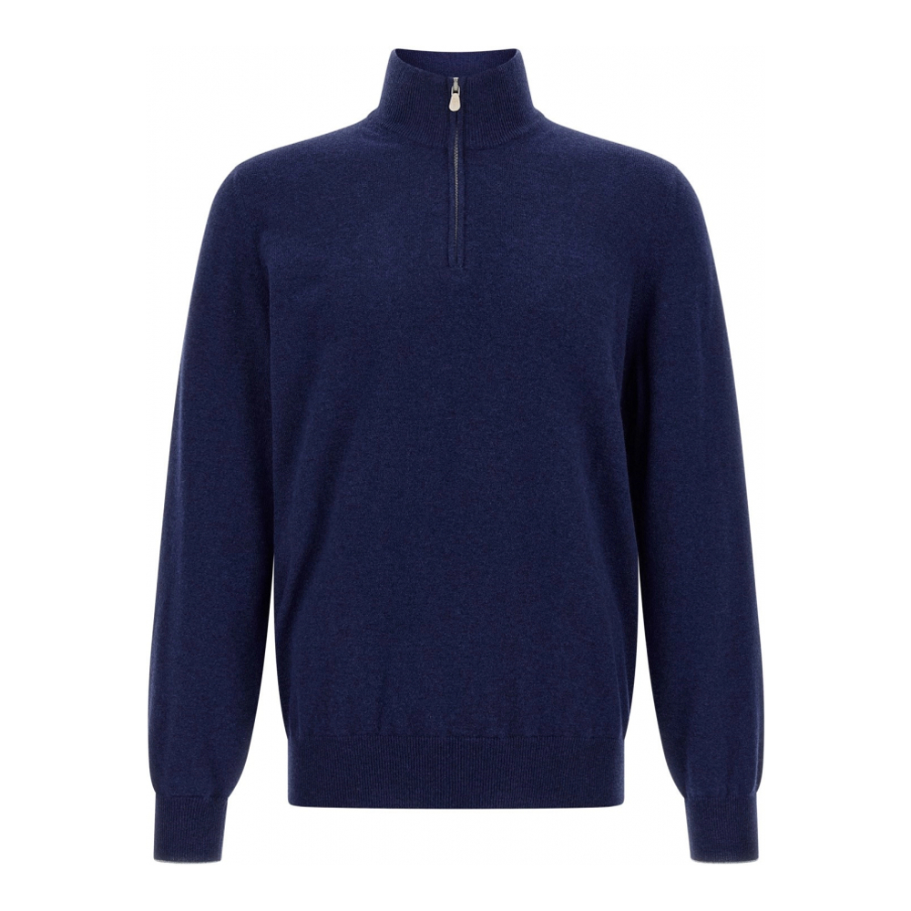 'Half-Zip' Kaschmirpullover für Herren