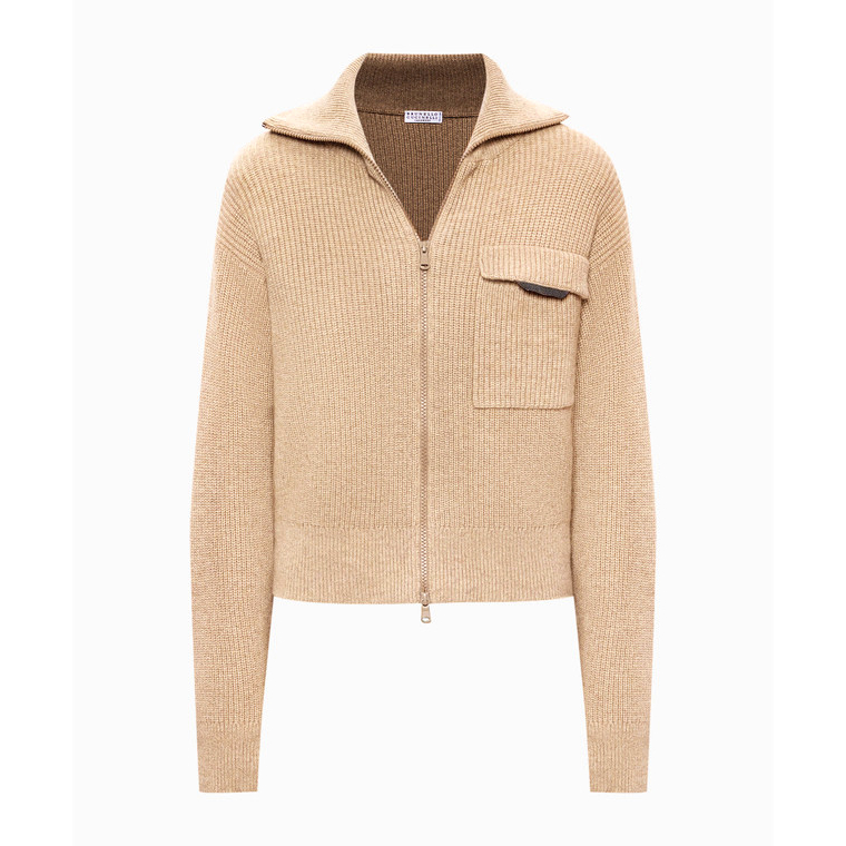 'Shiny Flap Detail' Strickjacke für Damen