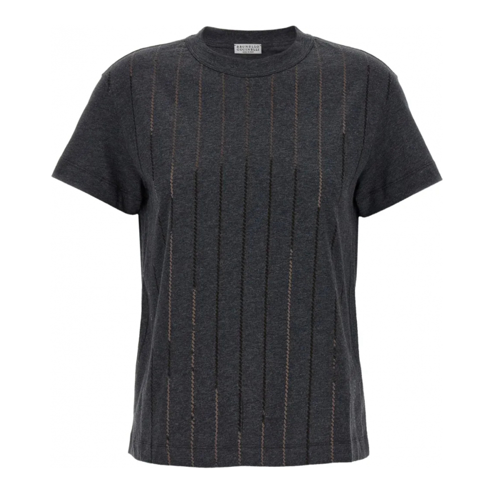 T-shirt 'Sequin-Striped' pour Femmes