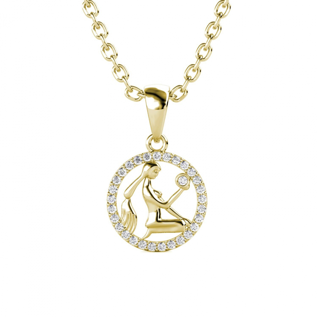 Pendentif sur chaine 'Zodiaque Vierge' pour Femmes