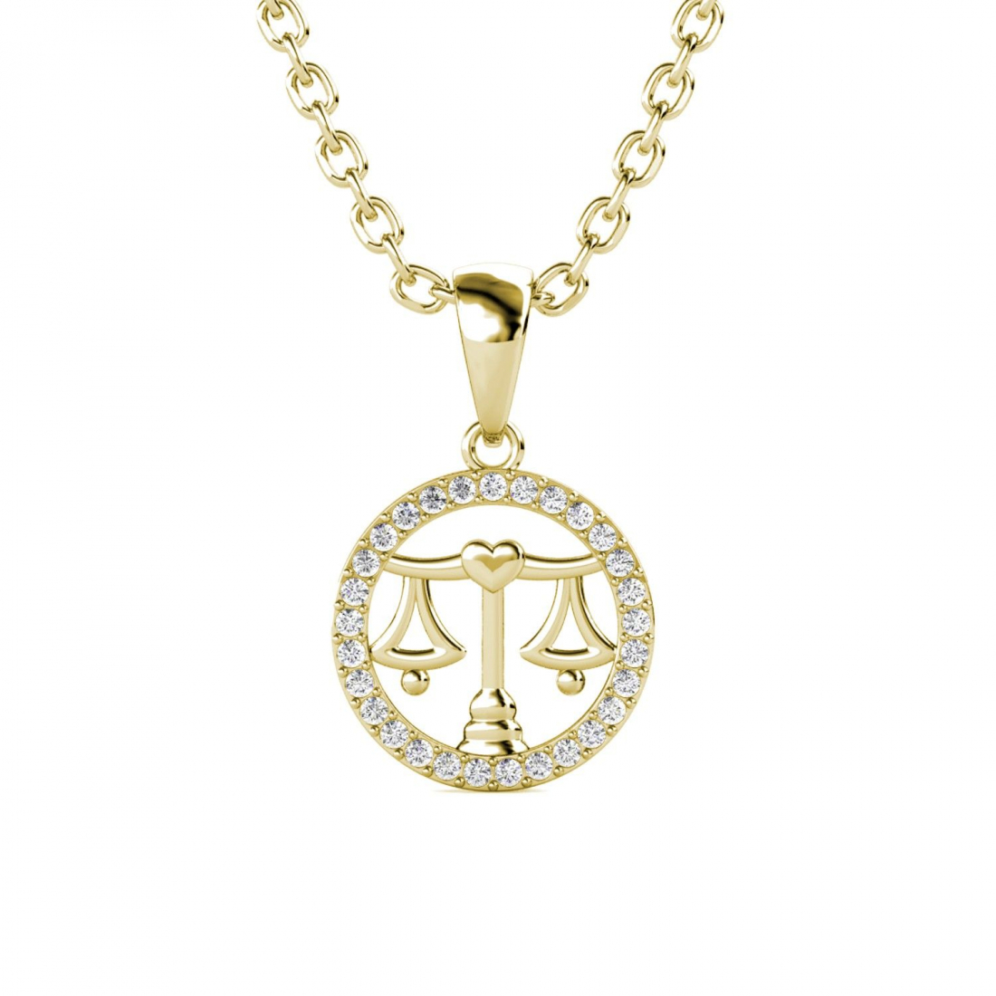Pendentif sur chaine 'Zodiaque Balance' pour Femmes