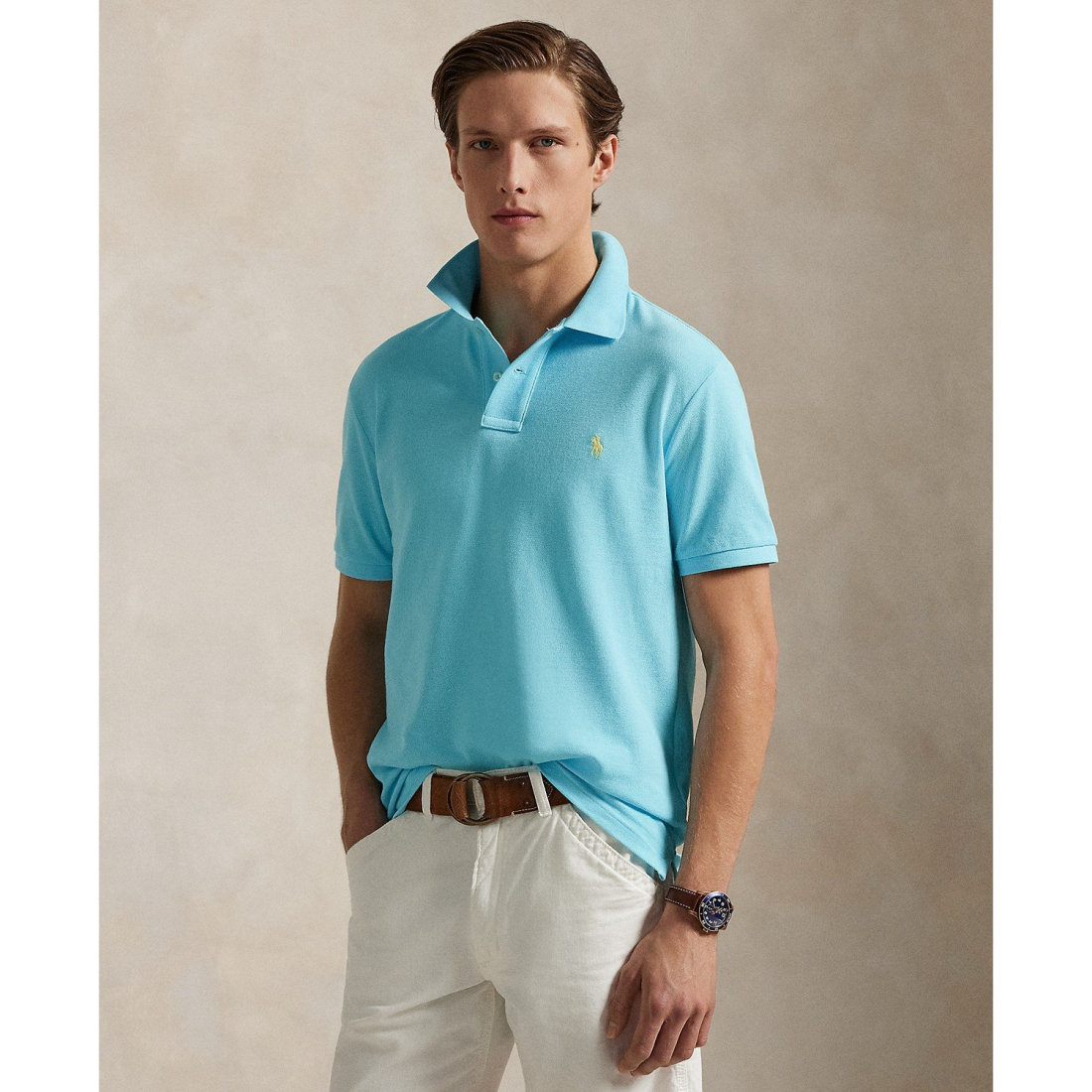 Polo 'Cotton Custom Slim Fit Mesh' pour Hommes