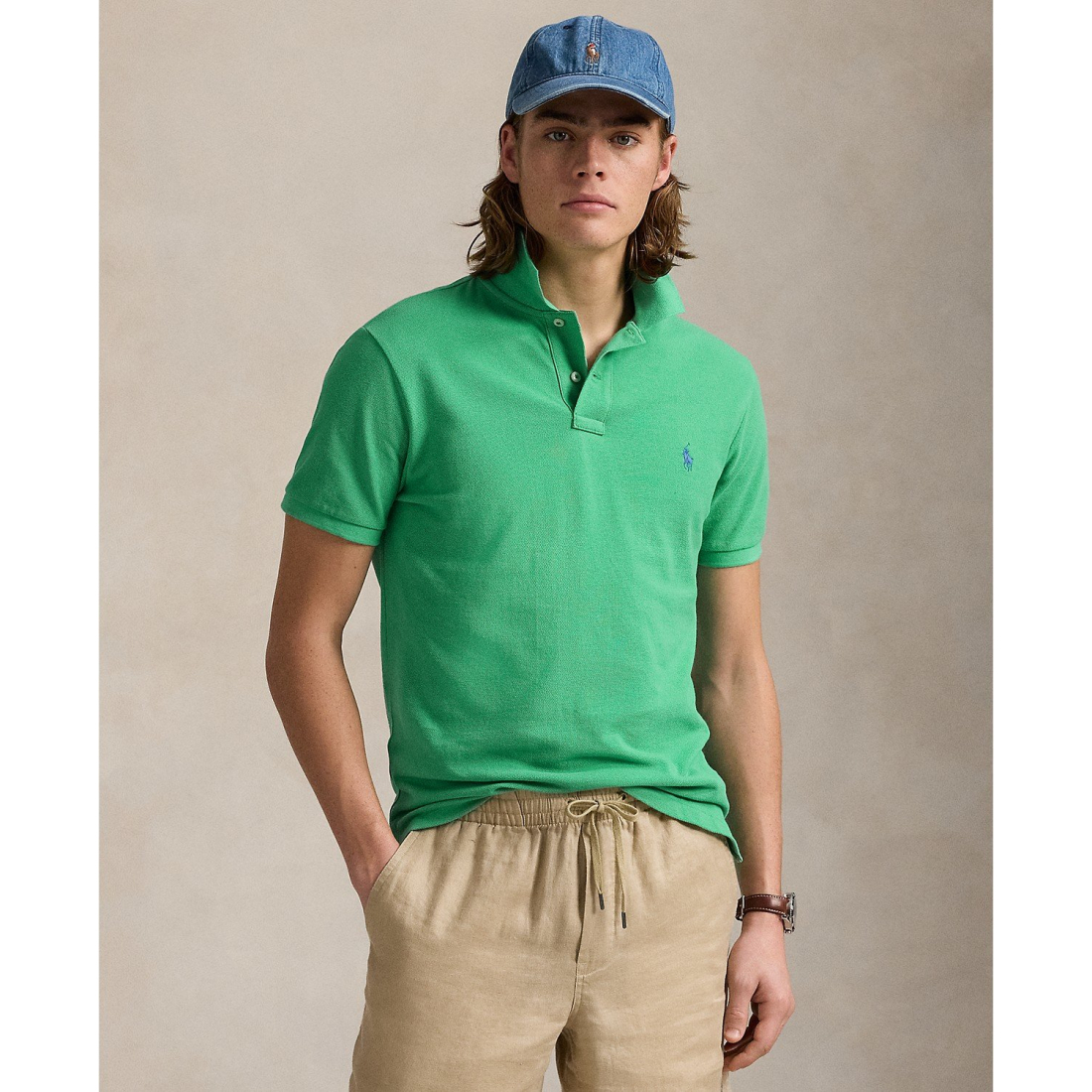 Polo 'Cotton Custom Slim Fit Mesh' pour Hommes