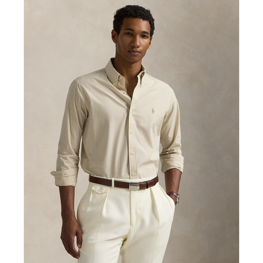 Chemise 'Classic-Fit Gingham Stretch Poplin' pour Hommes