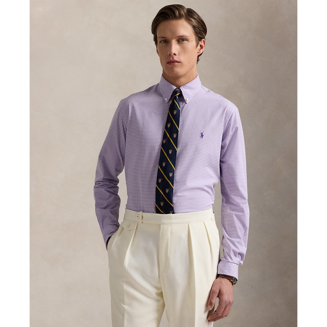 Chemise 'Classic-Fit Gingham Stretch Poplin' pour Hommes