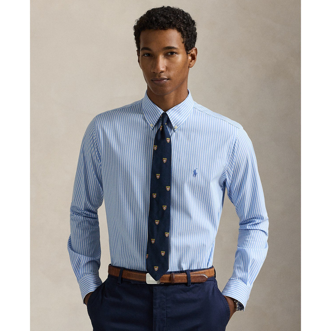 Chemise 'Classic-Fit Gingham Stretch Poplin' pour Hommes