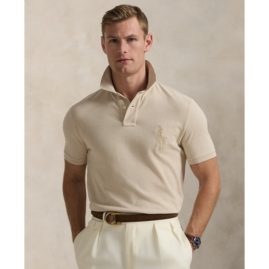 Polo 'Custom Slim Fit Big Pony Mesh' pour Hommes