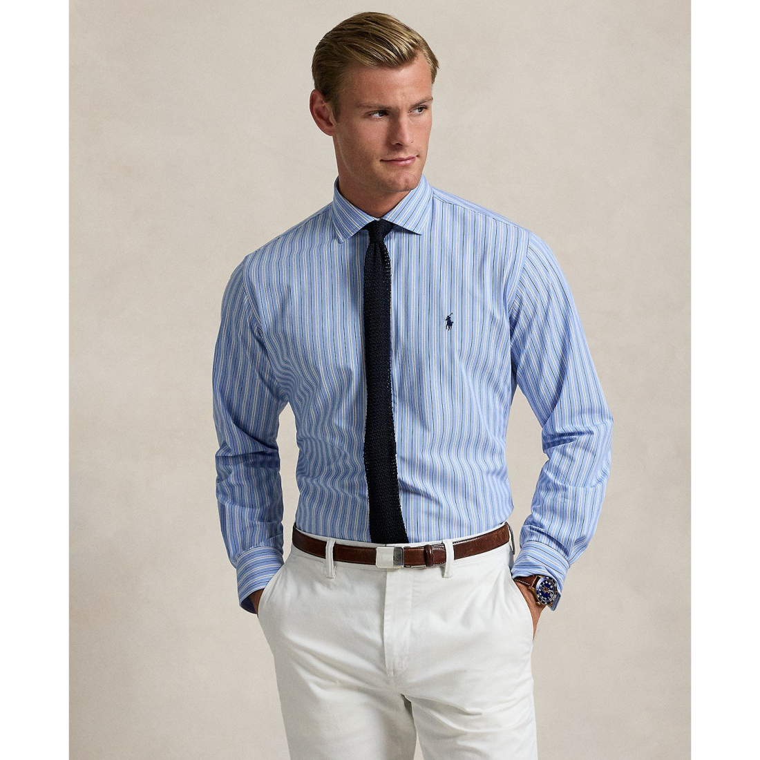 Chemise 'Classic-Fit Striped Stretch Poplin' pour Hommes