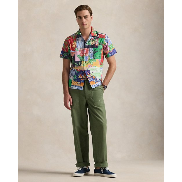 Men's 'Classic Fit Patchwork-Print Oxford' Short sleeve shirt