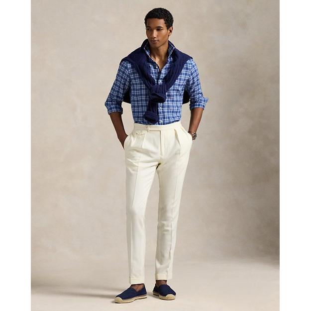 Chemise 'Slim Fit Plaid Linen' pour Hommes