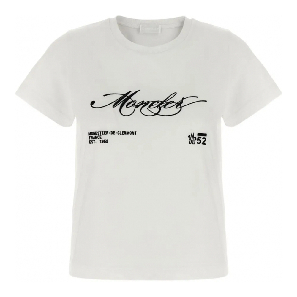 T-shirt 'Embroidered Cursive-Logo' pour Femmes
