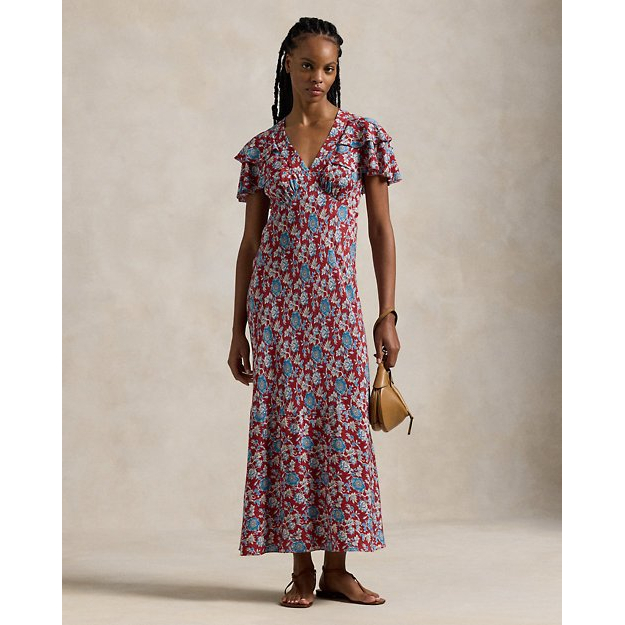 Robe Midi 'Floral-Print' pour Femmes