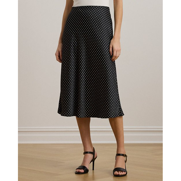 'Polka-Dot Charmeuse' Midi Rock für Damen