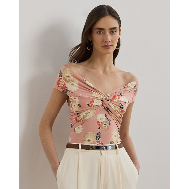 'Floral Twist-Front' Schulterfreies Oberteil für Damen