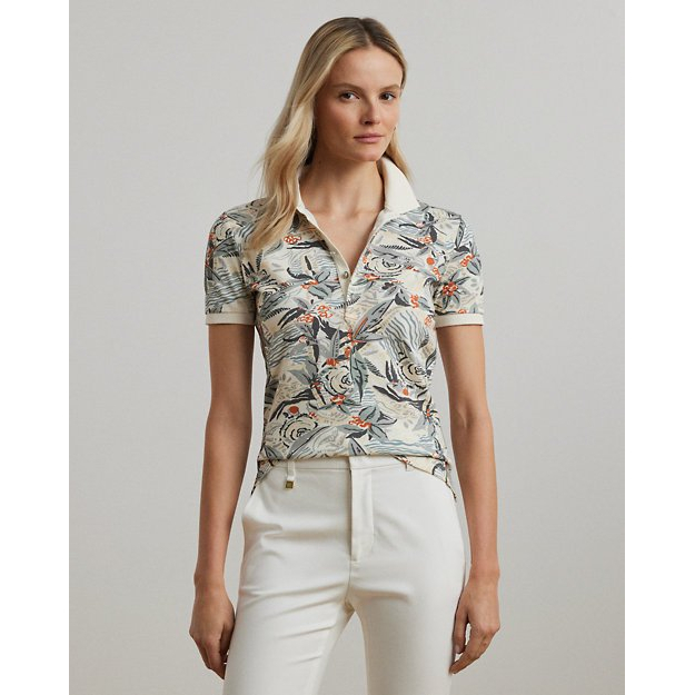 'Print Stretch' Polohemd für Damen