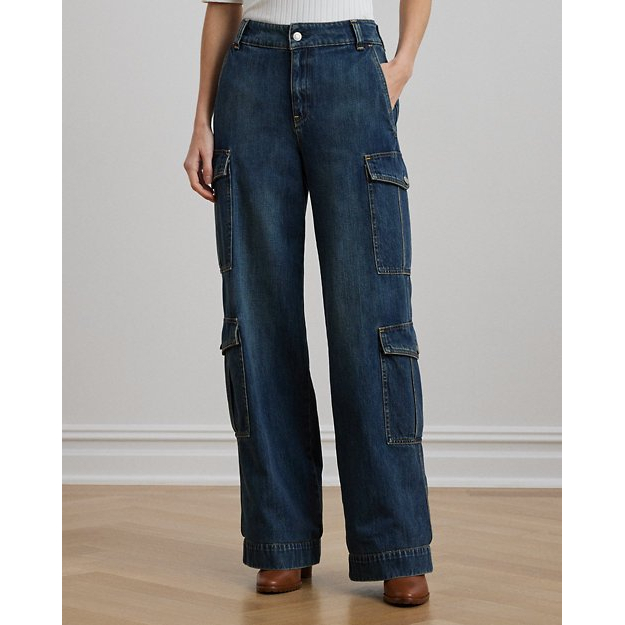 'High-Rise Wide-Leg' Cargo-Hose für Damen