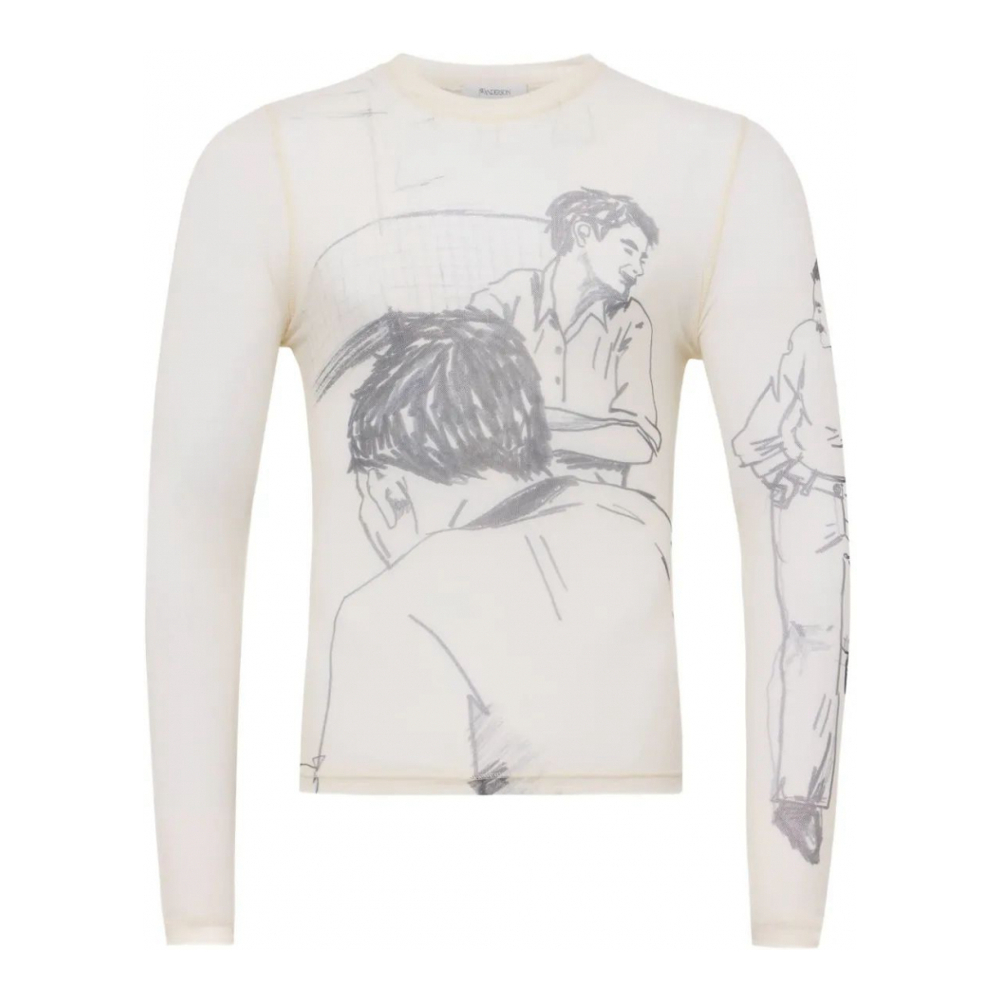 T-shirt 'Sketch-Mesh Long-Sleeve' pour Hommes