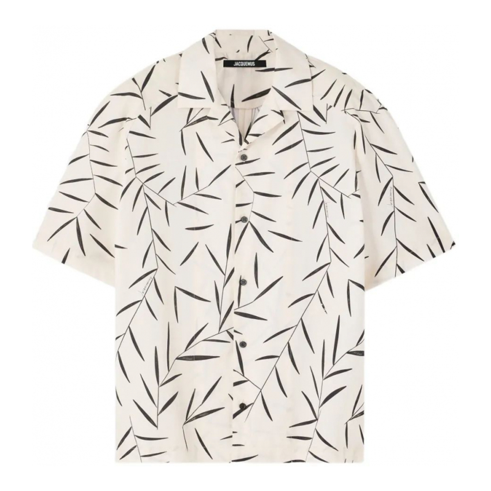 Chemise à manches courtes 'Leaf-Print' pour Hommes