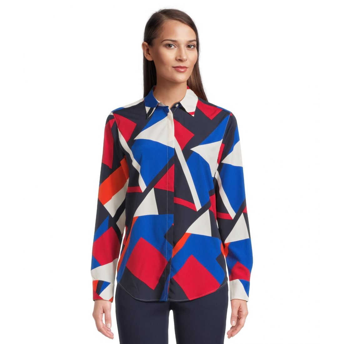 'Classic Fit Print Crepe' Hemd für Damen