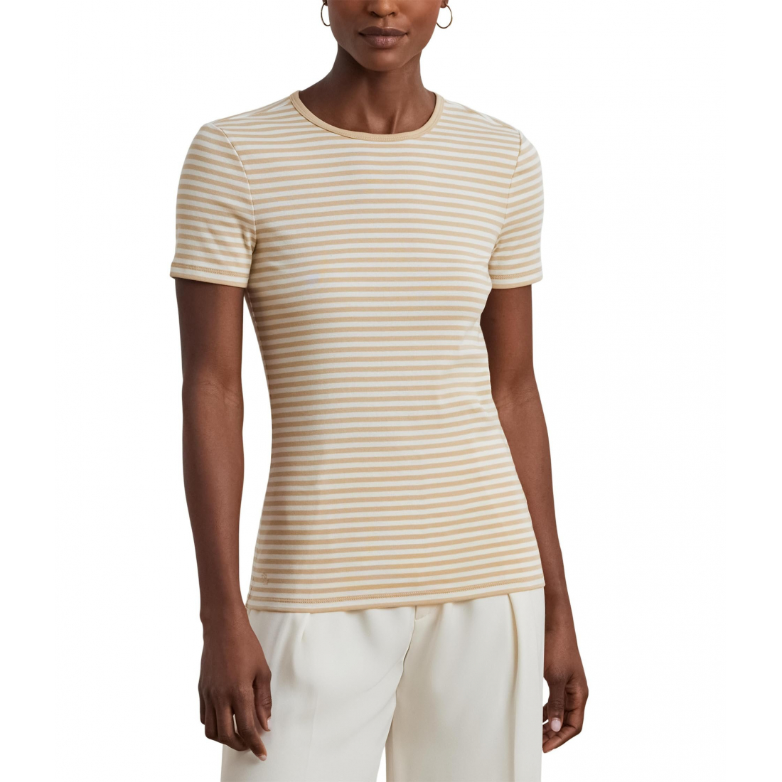 Women's 'Striped Stretch Crewneck' T-Shirt